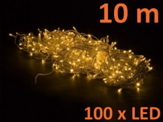 Vánoční LED osvětlení 10 m - teple bílé, 100 diod OEM M02136
