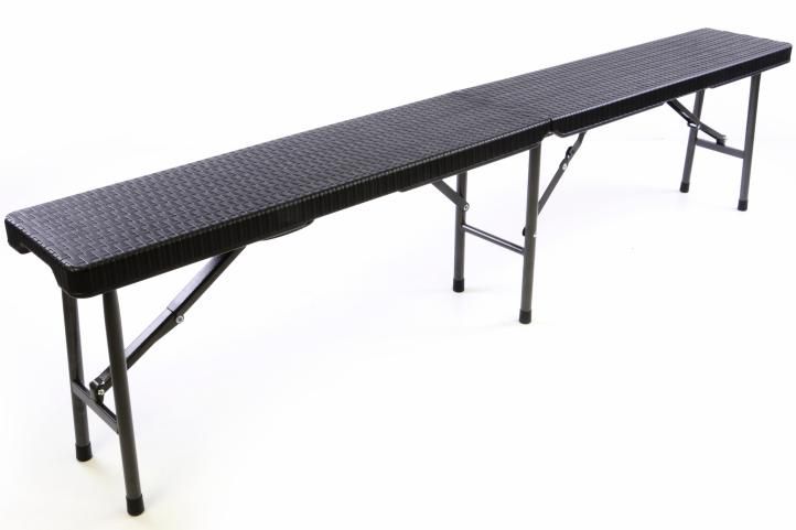 Skládací zahradní lavice v ratanovém designu - 180 x 25 cm