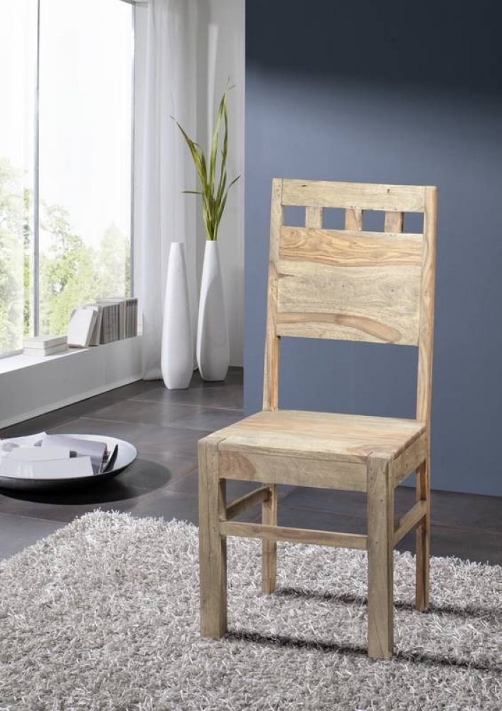 Masiv24 - Sheesham židle, masivní palisandrové dřevo GREY WOOD