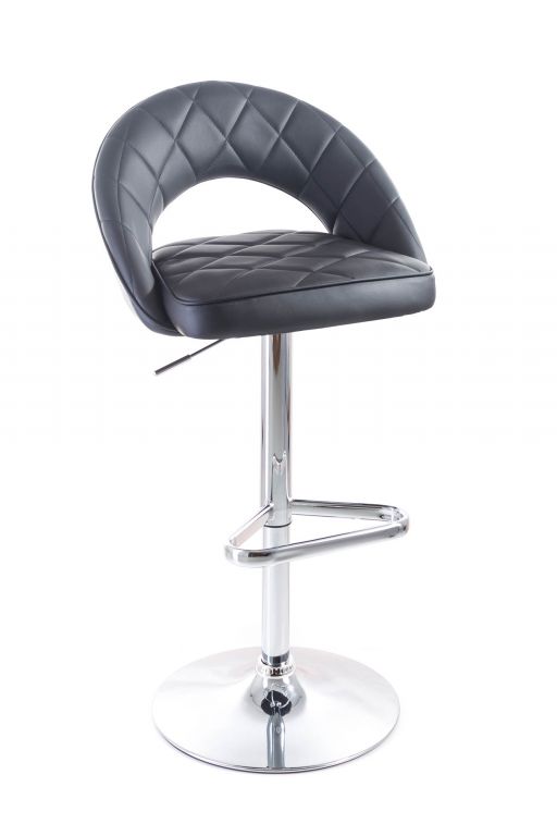 Barová židle G21 Victea black, koženková, prošívaná