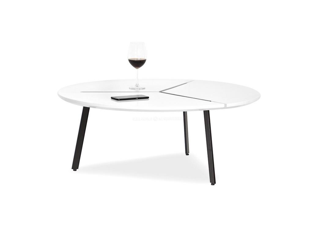 design4life Konferenční stolek FIRDO bílý lesk