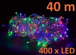 OEM D28571 Vánoční LED osvětlení 40 m, barevné, 400 diod