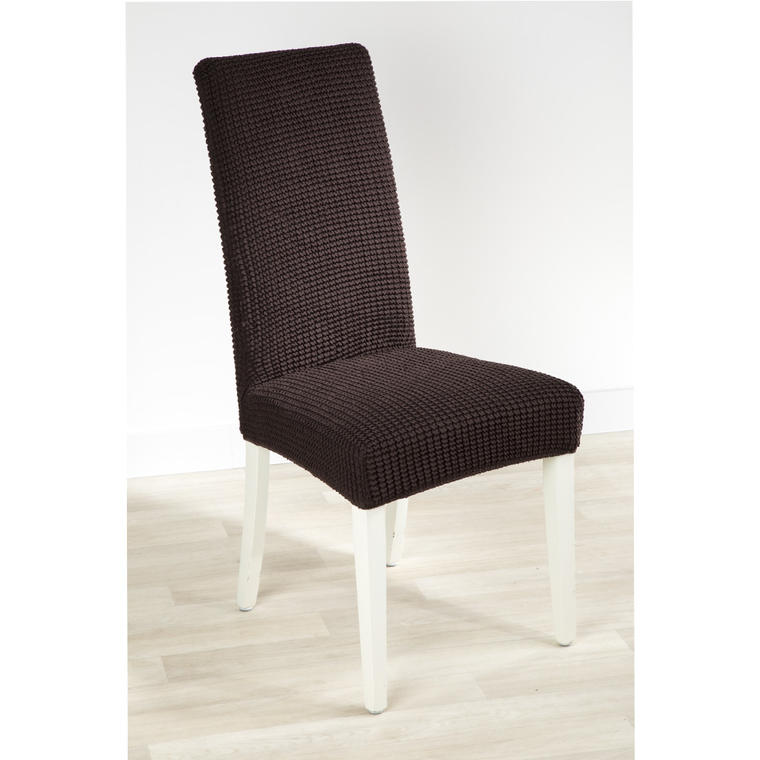 Nueva Textura decoDoma napínací potah strečový GLAMOUR hnědé židle s opěradlem 2 ks 40 x 40 x 60 cm