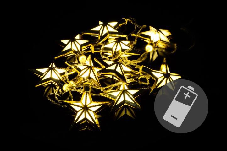 OEM D39404 Vánoční LED osvětlení Hvězdy teple bílé, 10 LED
