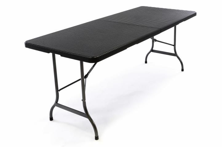 Skládací zahradní stůl - černý 180 x 75 cm