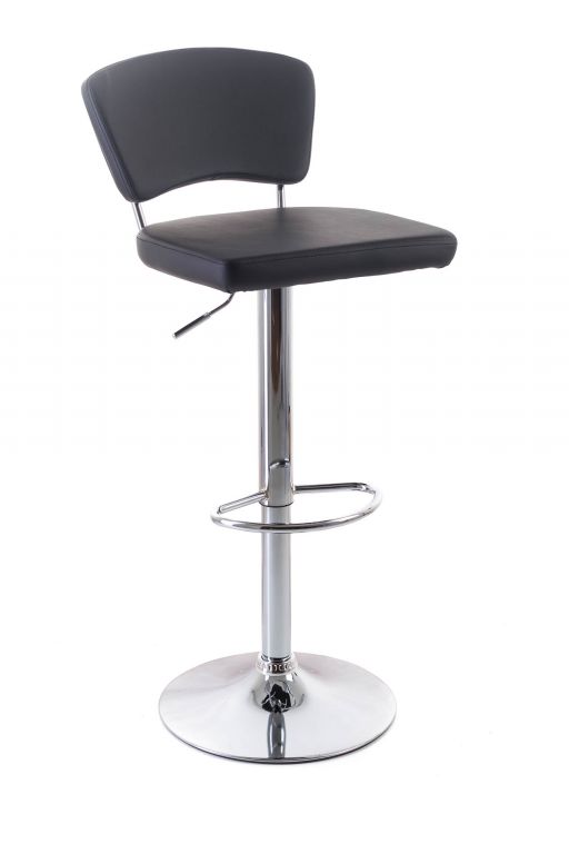 Barová židle G21 Redana black, koženková s opěradlem