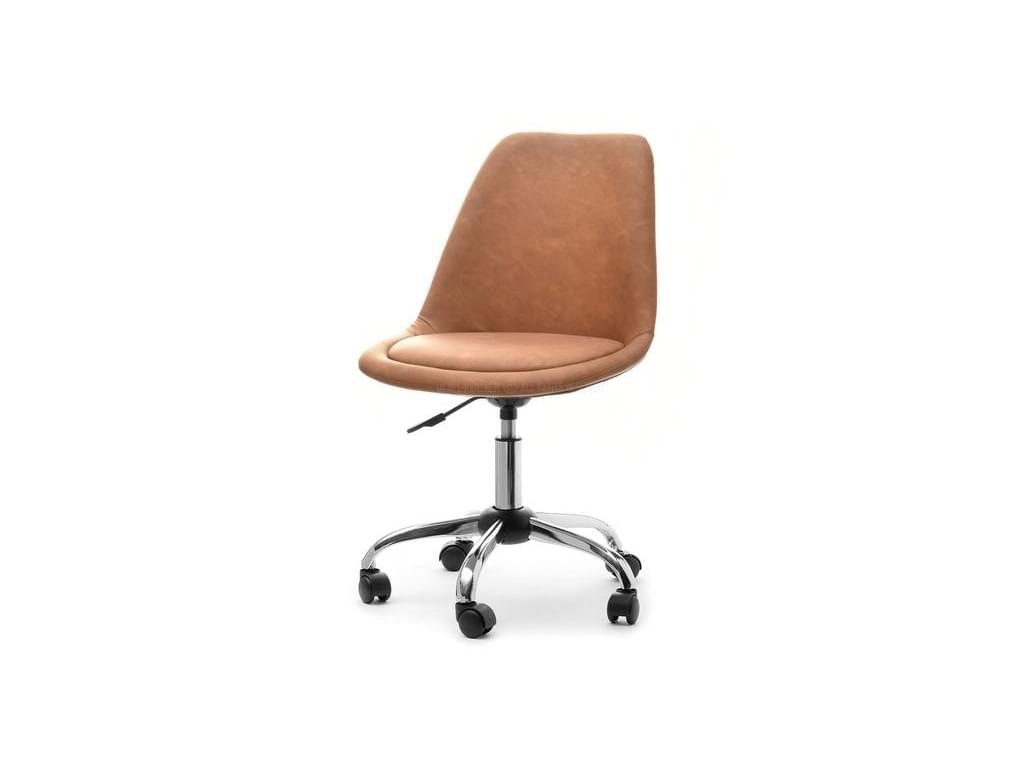 design4life Kancelářská židle SILAS bronzově hnědá vintage, chrom