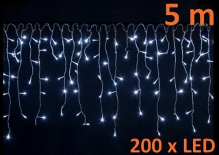 OEM M02053 světelný vánoční řetěz déšť s 200 LED, studená bílá 5 m