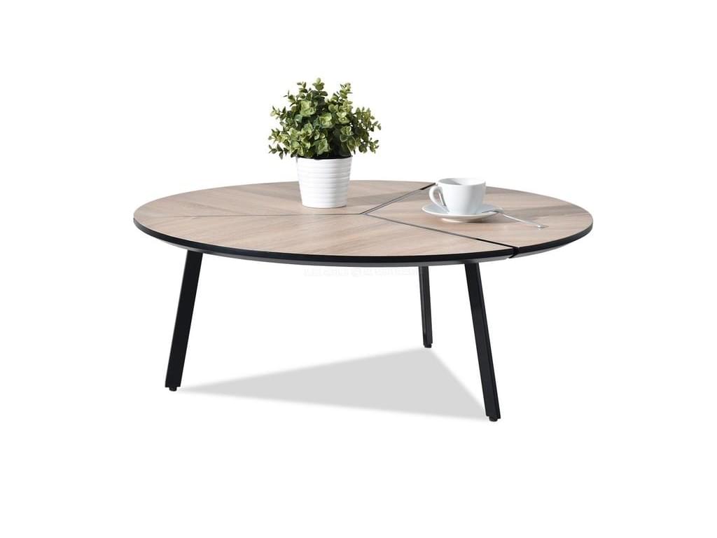design4life Konferenční stolek Gavi sonoma/černá podnož