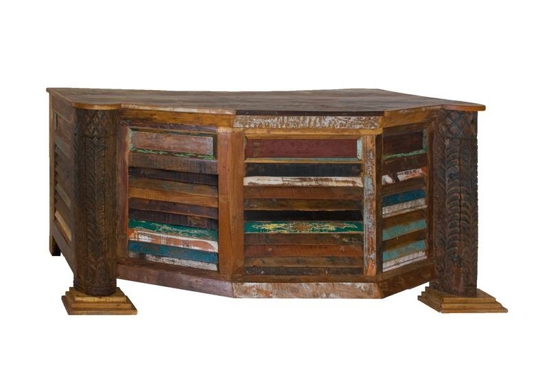 Masiv24 - OLDTIME psací stůl lakované staré indické dřevo